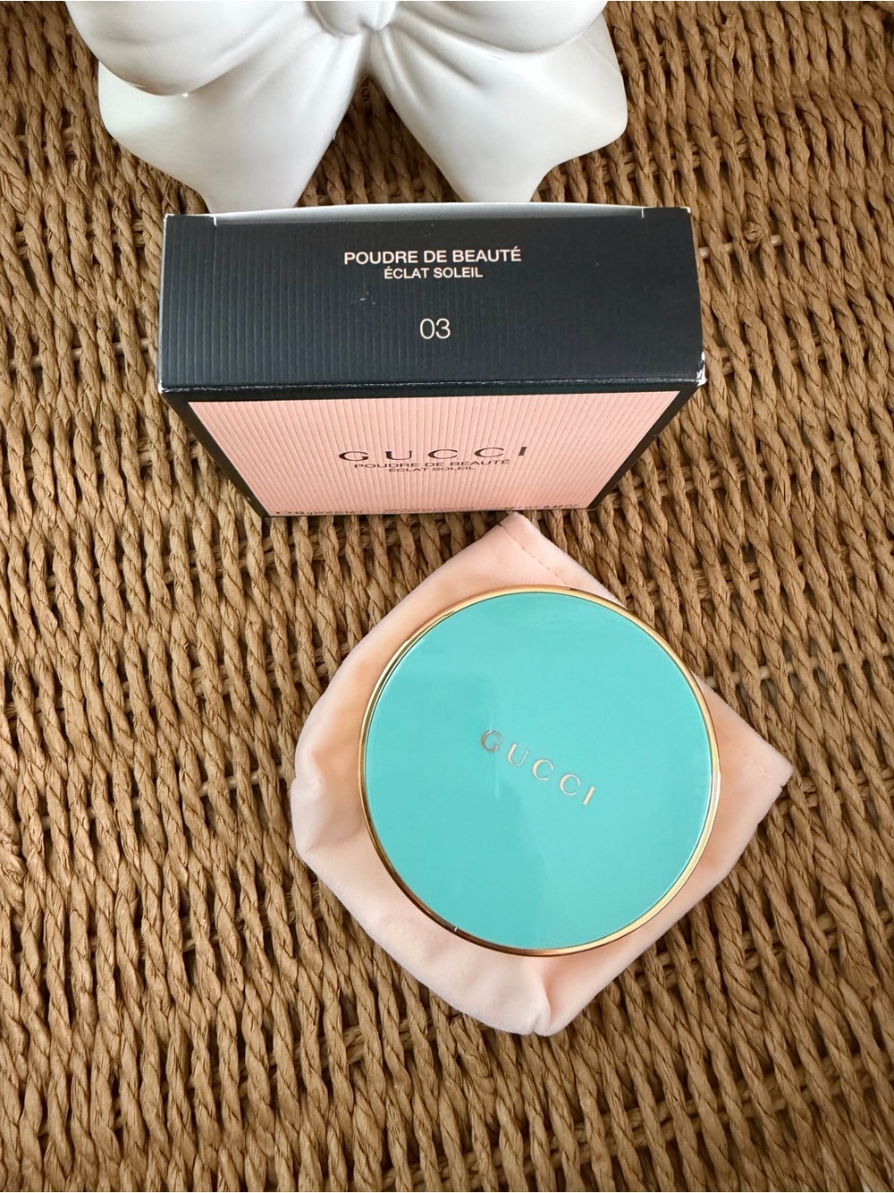 Gucci Turquoise and Gold Compact Powder